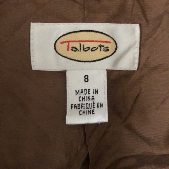 Vintage Talbots Silk Blend Blazer Jacket Orange Red Brown Women's Size 8 - Picture 3 of 16